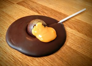 Chocally Fried Chocolate Egg Lolly with Runny Yolk
