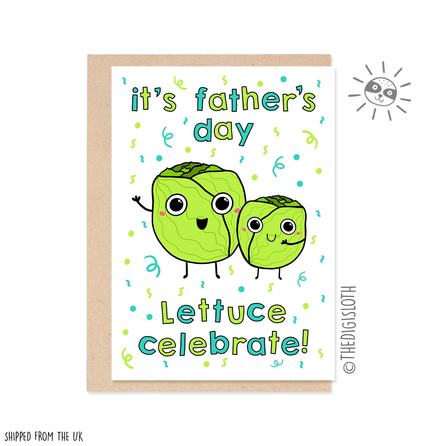 Lettuce Celebrate Vegan Father's Day Card