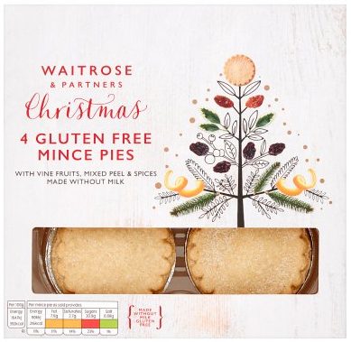 Waitrose Christmas 4 Gluten Free Mince Pies 220g