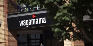 Wagamama Restaurant and Sign