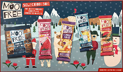 Moo Free Dairy Free & Vegan Christmas Chocolate Selection Box 105g