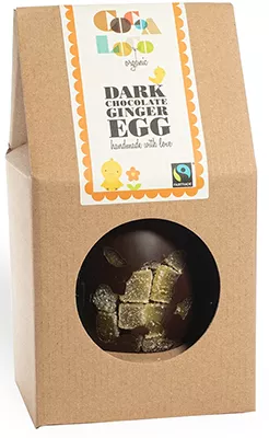 Cocoa Loco Crystalised Ginger Dark Chocolate Easter Egg - 225g