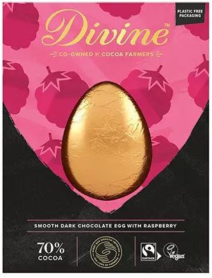 Divine Dark Chocolate & Raspberry Easter Egg - 90g