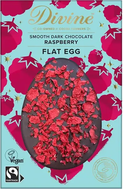 Divine Smooth 70 Dark Chocolate Raspberry Flat Easter Egg