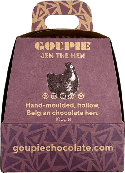 Goupie Jen the Hen Belgian Chocolate Hen